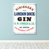 ビンジンガーズオールドロンドン波止場ジンのヴィンテージアド キャンバスプリント (インサイチュ (ウッドフロア))