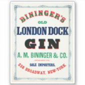 ビンジンガーズオールドロンドン波止場ジンのヴィンテージアド シール (正面)