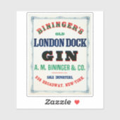 ビンジンガーズオールドロンドン波止場ジンのヴィンテージアド シール (シート)