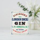 ビンジンガーズオールドロンドン波止場ジンのヴィンテージアド ポストカード (スタンド正面)