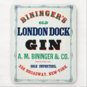 ビンジンガーズオールドロンドン波止場ジンのヴィンテージアド マウスパッド (正面)