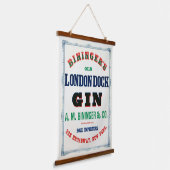 ビンジンガーズオールドロンドン波止場ジンのヴィンテージアド 吊り下げ型タペストリー (傾斜あり)