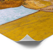 ビンセントゴッホひまわりブルーバックグラウンド ポスター (角)