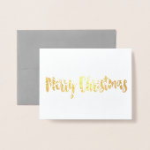 ビンセントゴッホ星空の夜メリークリスマス金ゴールド 箔カード (封筒付き正面)