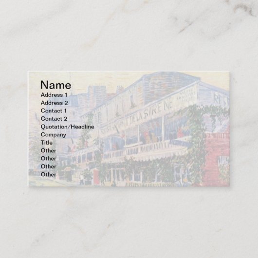 ビンセントバンゴッホレストランデラシレーネ 名刺 (正面)