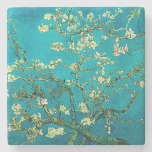 ビンセントバンゴッホ開花アーモンドツリーフローラアート ストーンコースター
