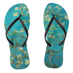 ビンセントバンゴッホ開花アーモンドツリーフローラアート ビーチサンダル