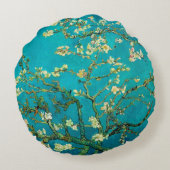 ビンセントバンゴッホ開花アーモンドツリーフローラアート ラウンドクッション (裏面)