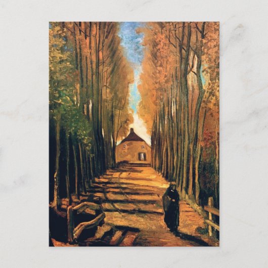 ビンセントバンゴッホ – 秋のポプラの並木道 ポストカード (正面)