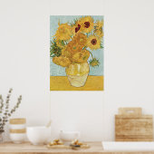 ビンセントヴァンゴッホひまわり花瓶 ポスター (キッチン)