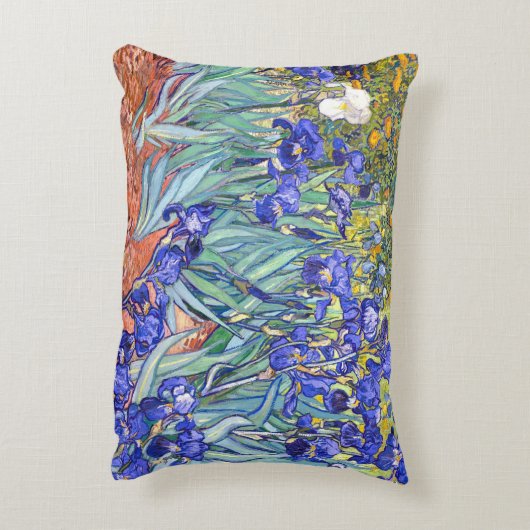 ビンセントヴァンゴッホアイリスフローラヴィンテージファインアート アクセントクッション (裏面(縦))