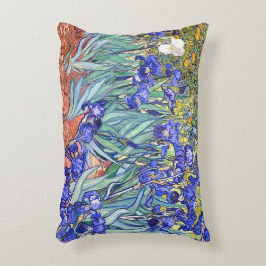 ビンセントヴァンゴッホアイリスフローラヴィンテージファインアート アクセントクッション (正面(垂直))