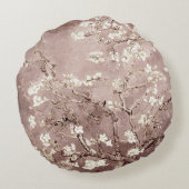 ビンセントヴァンゴッホアーモンドフラスベージュチューペ ラウンドクッション (裏面)