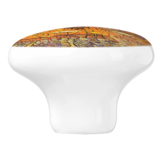 ビンセントヴァンゴッホカフェテラスアットナイトファインアート セラミックノブ (側面)