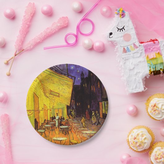 ビンセントヴァンゴッホカフェテラスアットナイトファインアート ペーパープレート (パーティー)