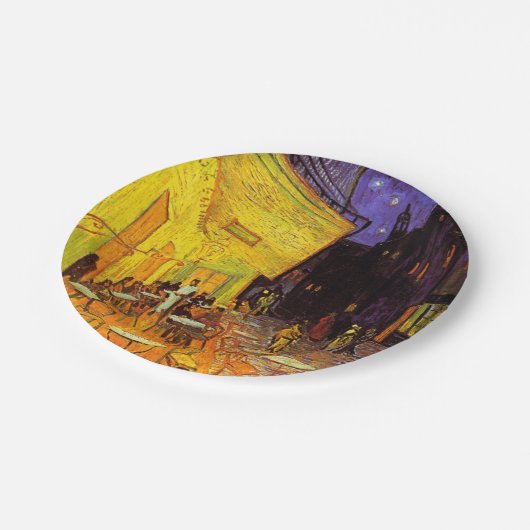 ビンセントヴァンゴッホカフェテラスアットナイトファインアート ペーパープレート (アングル)