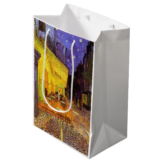 ビンセントヴァンゴッホカフェテラスアットナイトファインアート ミディアムペーパーバッグ (正面アングル)