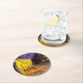 ビンセントヴァンゴッホカフェテラスアットナイトファインアート ラウンドペーパーコースター (インサイチュ)