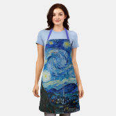 ビンセントヴァンゴッホザスターリーナイトファインアート エプロン (着用した状態)