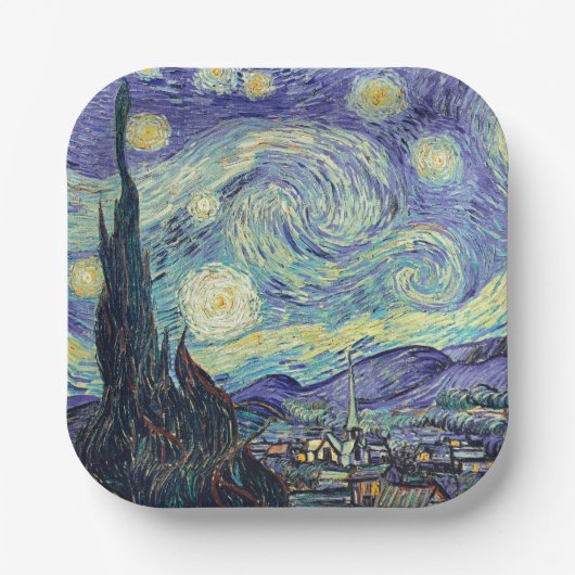 ビンセントヴァンゴッホザスターリーナイト紙プレート ペーパープレート (正面)