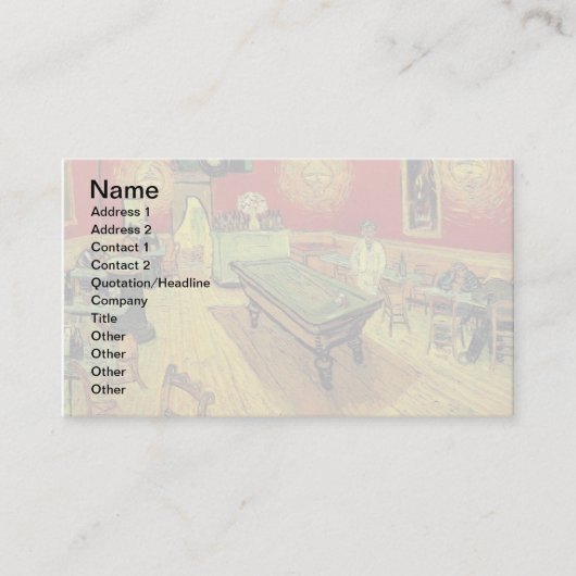 ビンセントヴァンゴッホザナイトカフェファインアート 名刺 (正面)