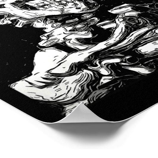 ビンセントヴァンゴッホスカルシガレットスケルトンHal ポスター (角)