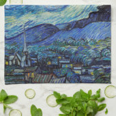 ビンセントヴァンゴッホスターリーナイトヴィンテージファインアート キッチンタオル (折り畳み)