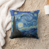 ビンセントヴァンゴッホスターリーナイトヴィンテージファインアート クッション (ブランケット)