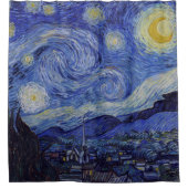 ビンセントヴァンゴッホスターリーナイトヴィンテージファインアート シャワーカーテン (正面)