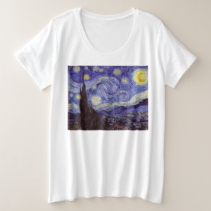 ビンセントヴァンゴッホスターリーナイトヴィンテージファインアート プラスサイズTシャツ