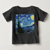 ビンセントヴァンゴッホスターリーナイトヴィンテージファインアート ベビーTシャツ (正面)