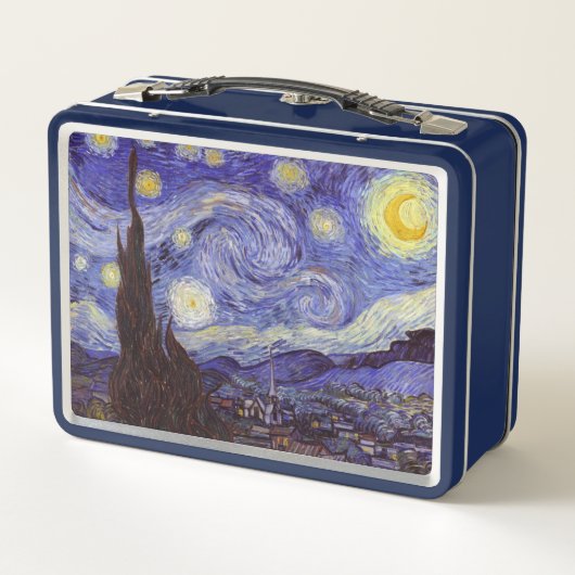 ビンセントヴァンゴッホスターリーナイトヴィンテージファインアート メタルランチボックス (裏面)