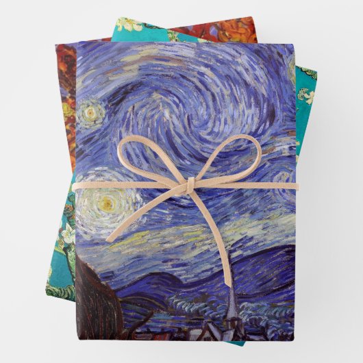 ビンセントヴァンゴッホスターリーナイトヴィンテージファインアート ラッピングペーパーシート (インサイチュ)
