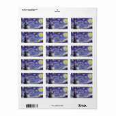 ビンセントヴァンゴッホスターリーナイトヴィンテージファインアート ラベル (フルシート)