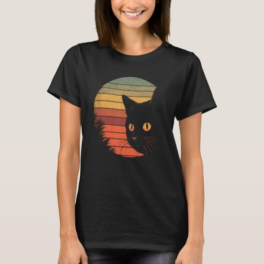 ビンセントヴァンゴッホスターリーナイト猫好き Tシャツ (正面)