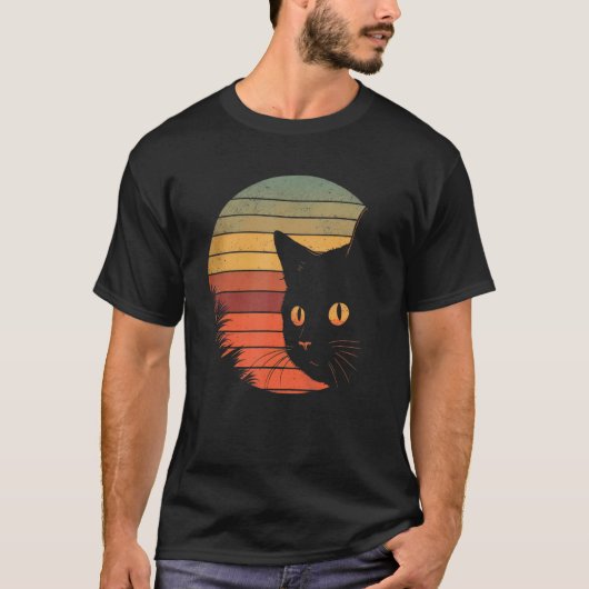 ビンセントヴァンゴッホスターリーナイト猫好き Tシャツ (正面)