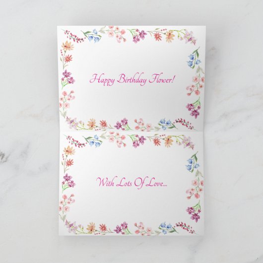 ビンセントヴァンゴッホチューリップフィールドカスタム誕生日カード シーズンカード (内部)