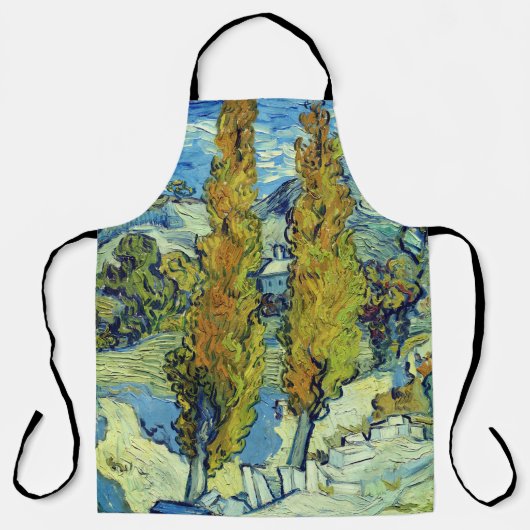 ビンセントヴァンゴッホトゥーポプラーアットサンレミー エプロン (正面)