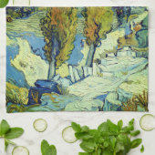 ビンセントヴァンゴッホトゥーポプラーアットサンレミー キッチンタオル (折り畳み)