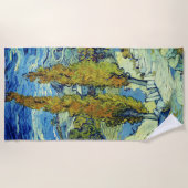 ビンセントヴァンゴッホトゥーポプラーアットサンレミー ビーチタオル (正面)