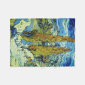 ビンセントヴァンゴッホトゥーポプラーアットサンレミー フリースブランケット (正面(横))