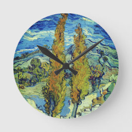 ビンセントヴァンゴッホトゥーポプラーアットサンレミー ラウンド壁時計