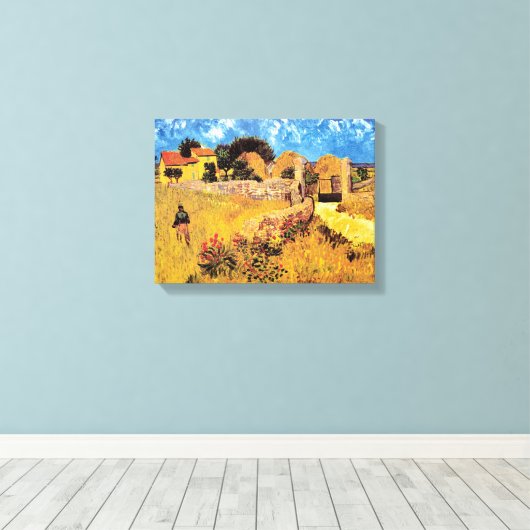 ビンセントヴァンゴッホファームハウスインプロヴァンスファインアート キャンバスプリント (インサイチュ (ウッドフロア))
