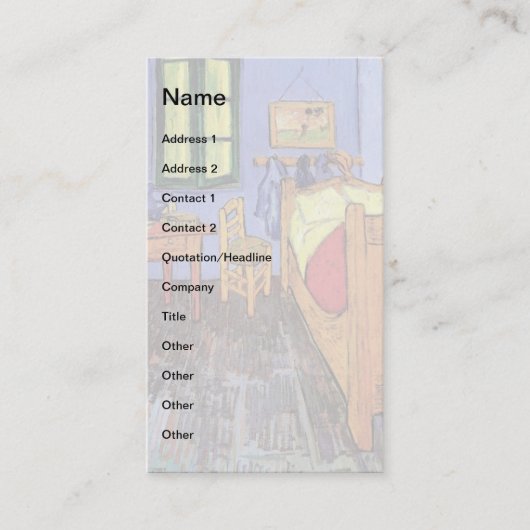 ビンセントヴァンゴッホベッドルームインアレスファインアート 名刺 (正面)