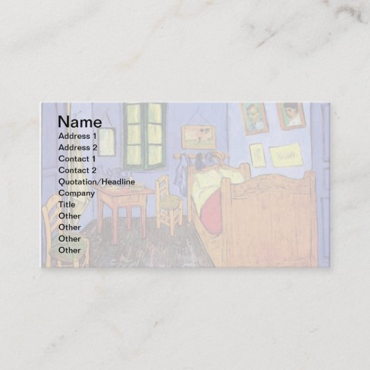 ビンセントヴァンゴッホベッドルームインアレスファインアート 名刺 (正面)