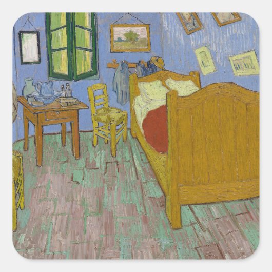 ビンセントヴァンゴッホベッドルーム絵画ズ スクエアシール (正面)