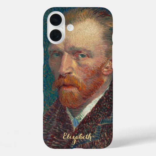 ビンセントヴァンゴッホポートレートヴィンテージモノグラムのアート Case-Mate iPhoneケース (裏面)