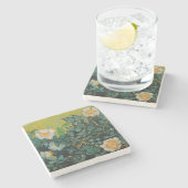 ビンセントヴァンゴッホワイルドバラヴィンテージフローラアート ストーンコースター (横)