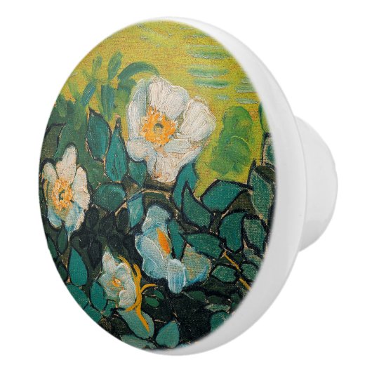 ビンセントヴァンゴッホワイルドバラヴィンテージフローラアート セラミックノブ (右)