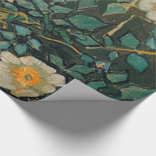 ビンセントヴァンゴッホワイルドバラヴィンテージフローラアート ラッピングペーパー (角)